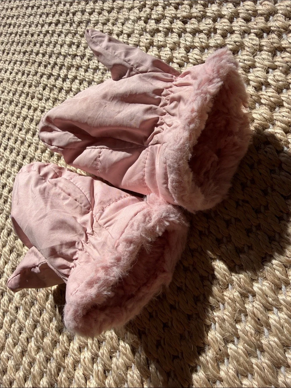 The North Face Kids Girls' Littles Mossbud Swirl Mitt Blush Pink Quilted Mittens